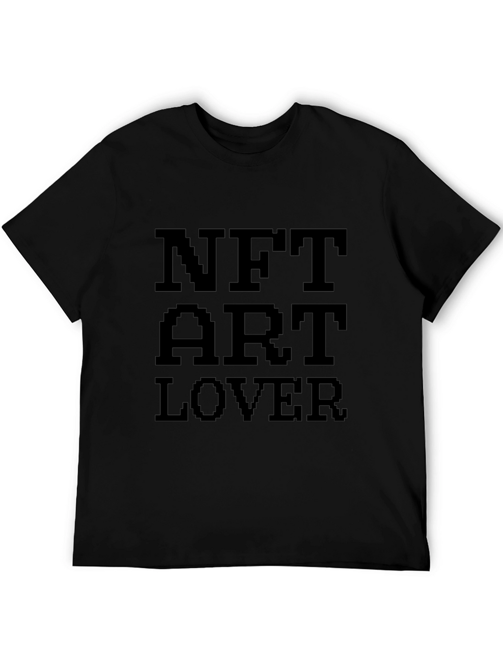 NFT Art Lover Pixelated Graphic Black T-Shirt