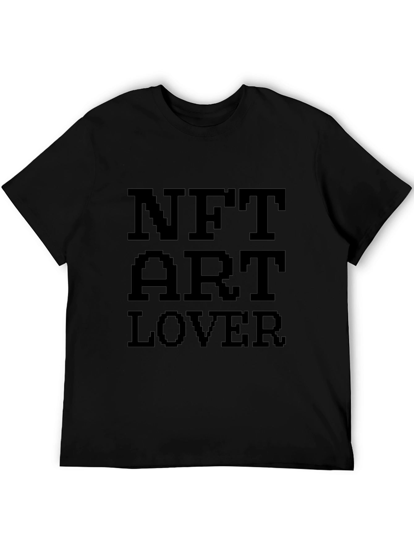 NFT Art Lover Pixelated Graphic Black T-Shirt