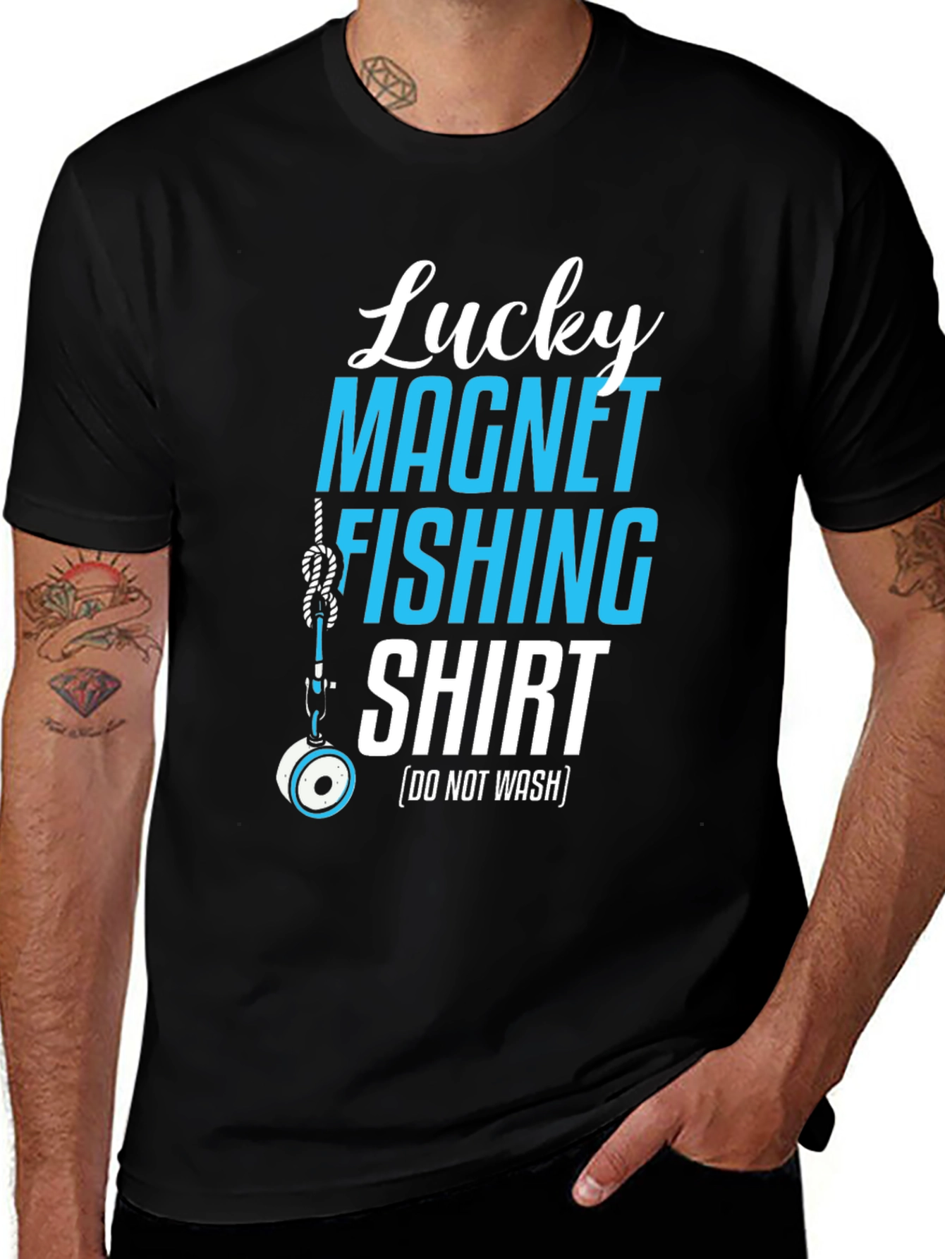Lucky Magnet Fishing T-Shirt Novelty Tee