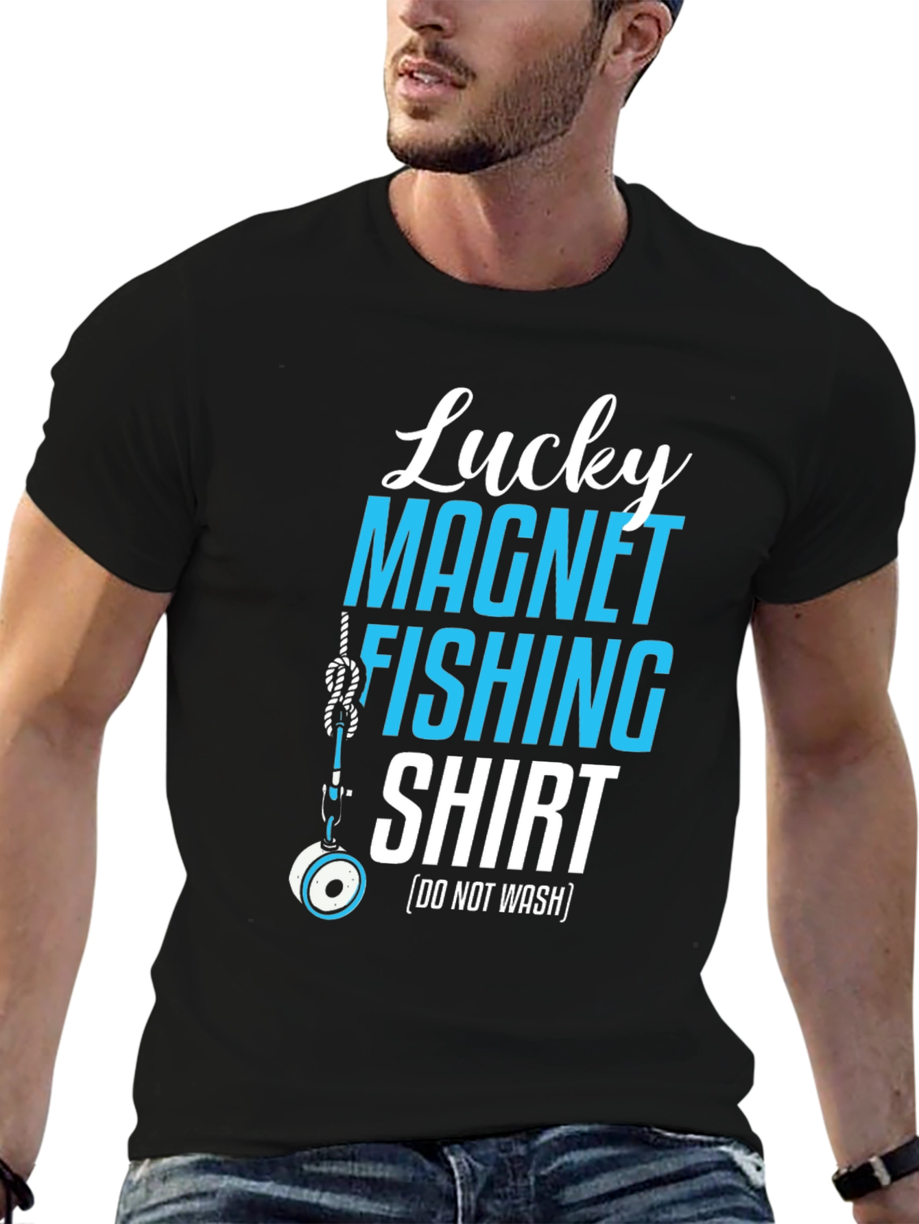 Lucky Magnet Fishing T-Shirt Novelty Tee
