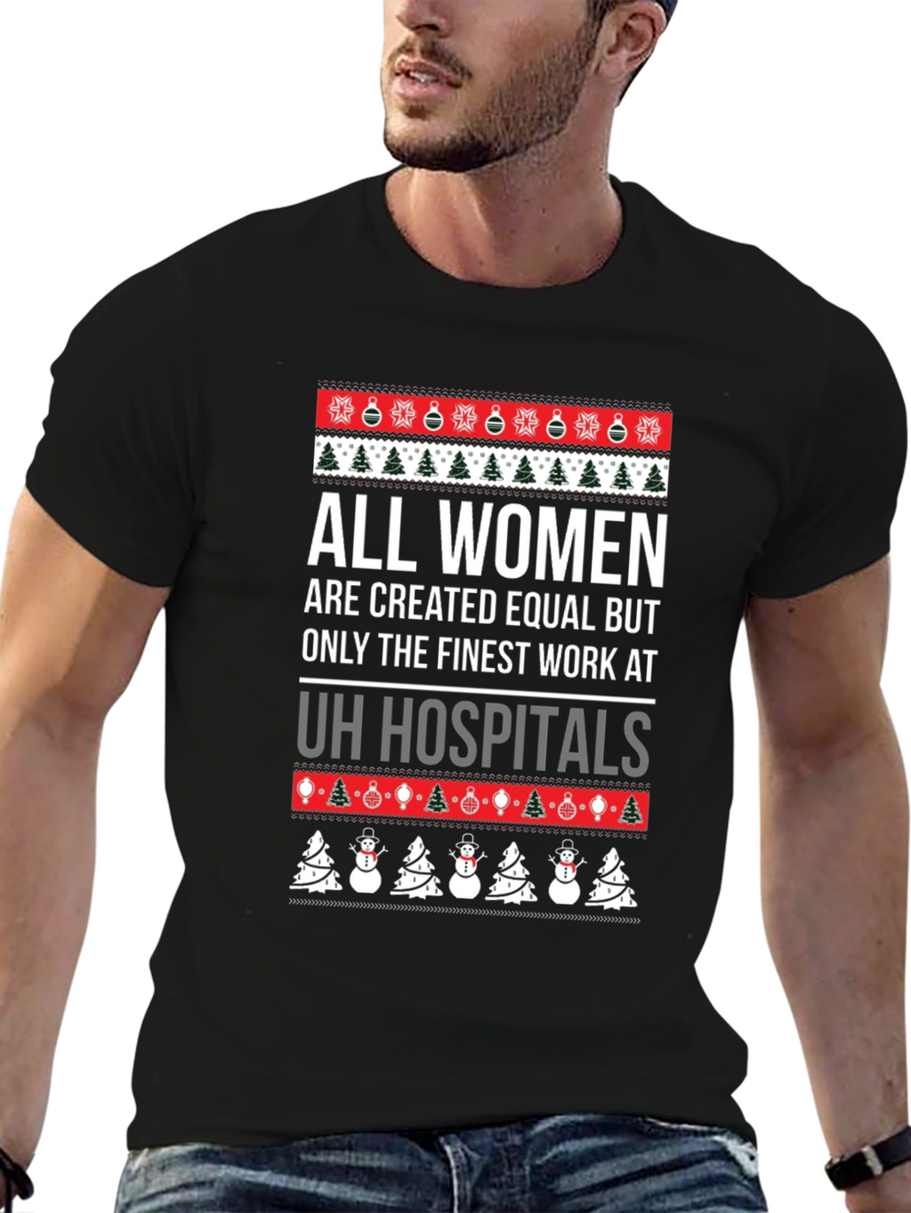 Funny Womens Hospital Christmas Graphic T-Shirt
