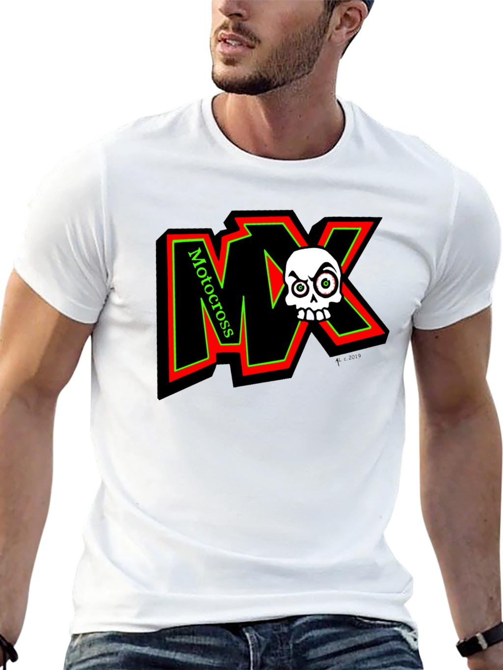 MX Motocross Skull Graphic T-Shirt