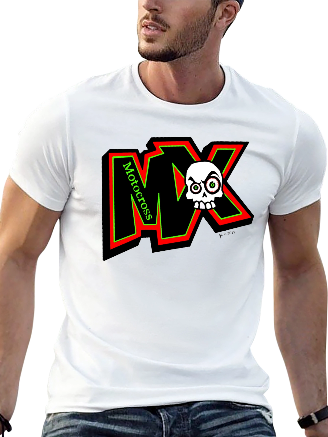 MX Motocross Skull Graphic T-Shirt