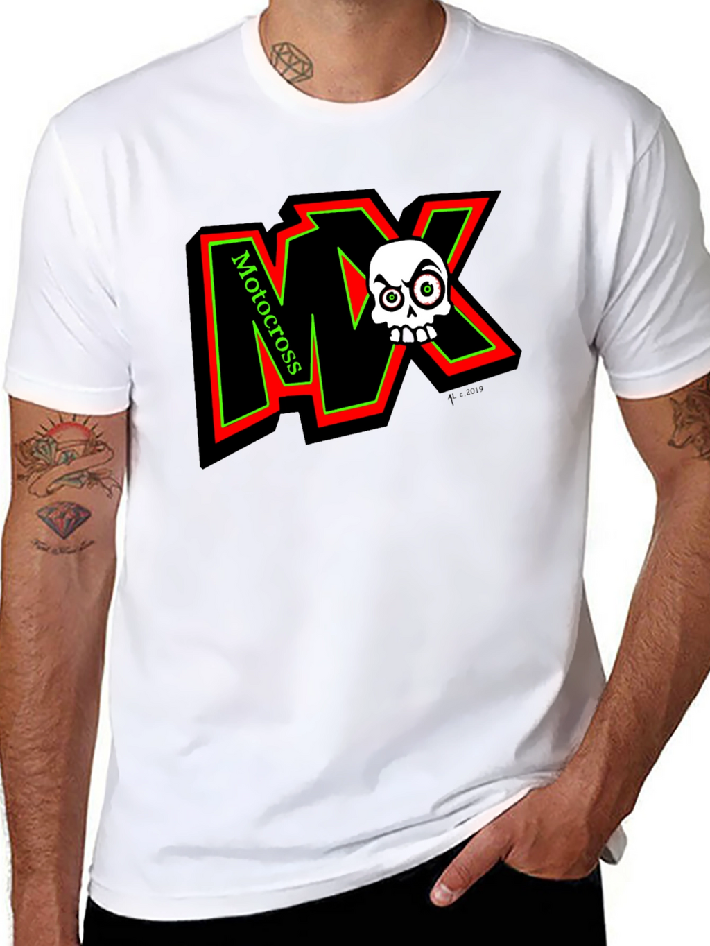 MX Motocross Skull Graphic T-Shirt