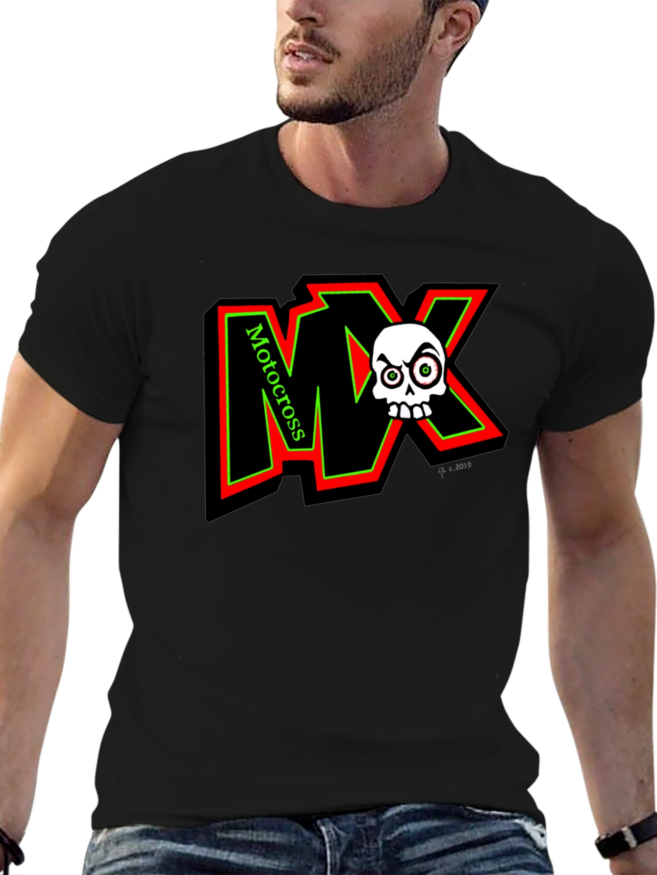 MX Motocross Skull Graphic T-Shirt