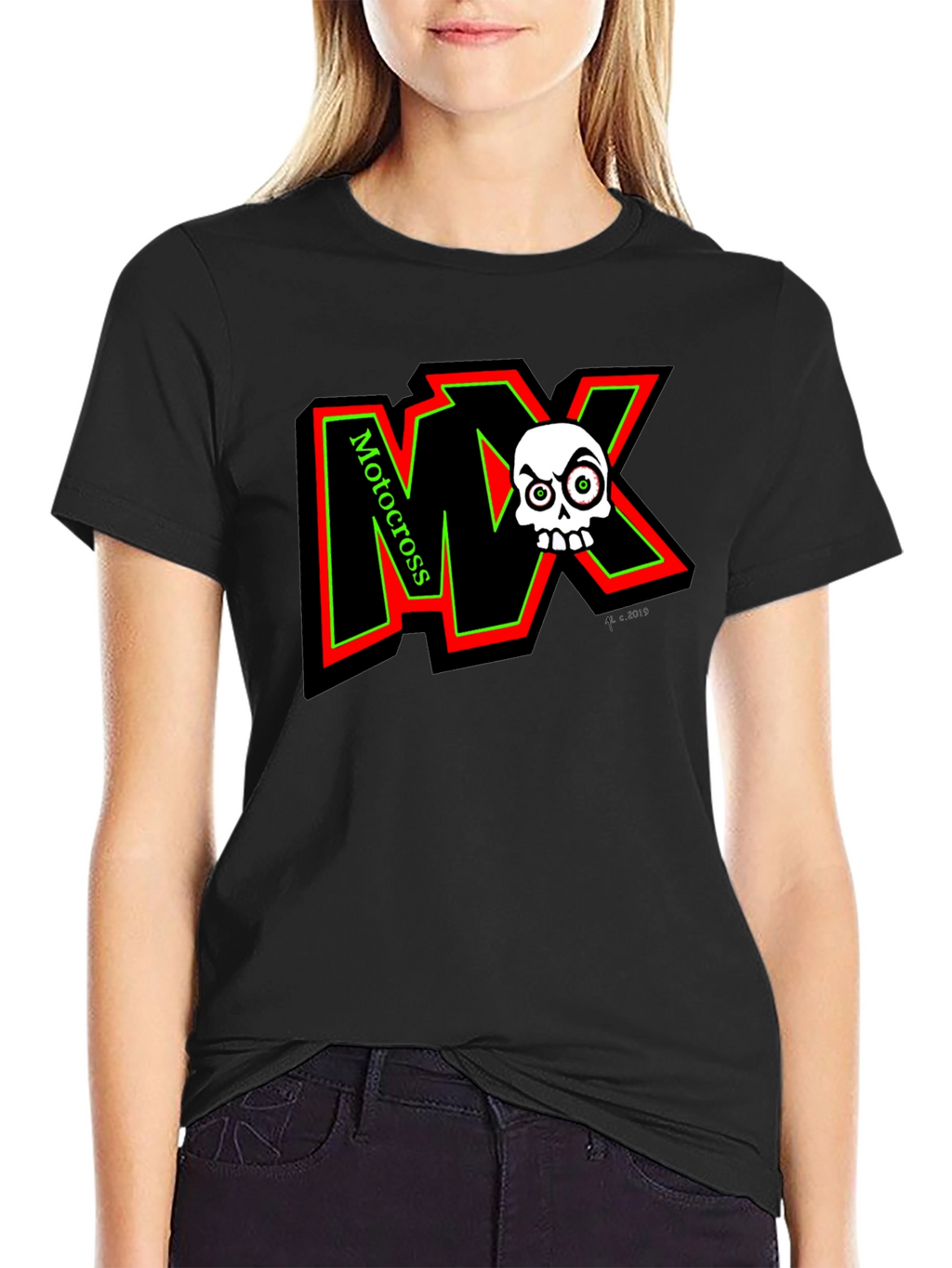 MX Motocross Skull Graphic T-Shirt
