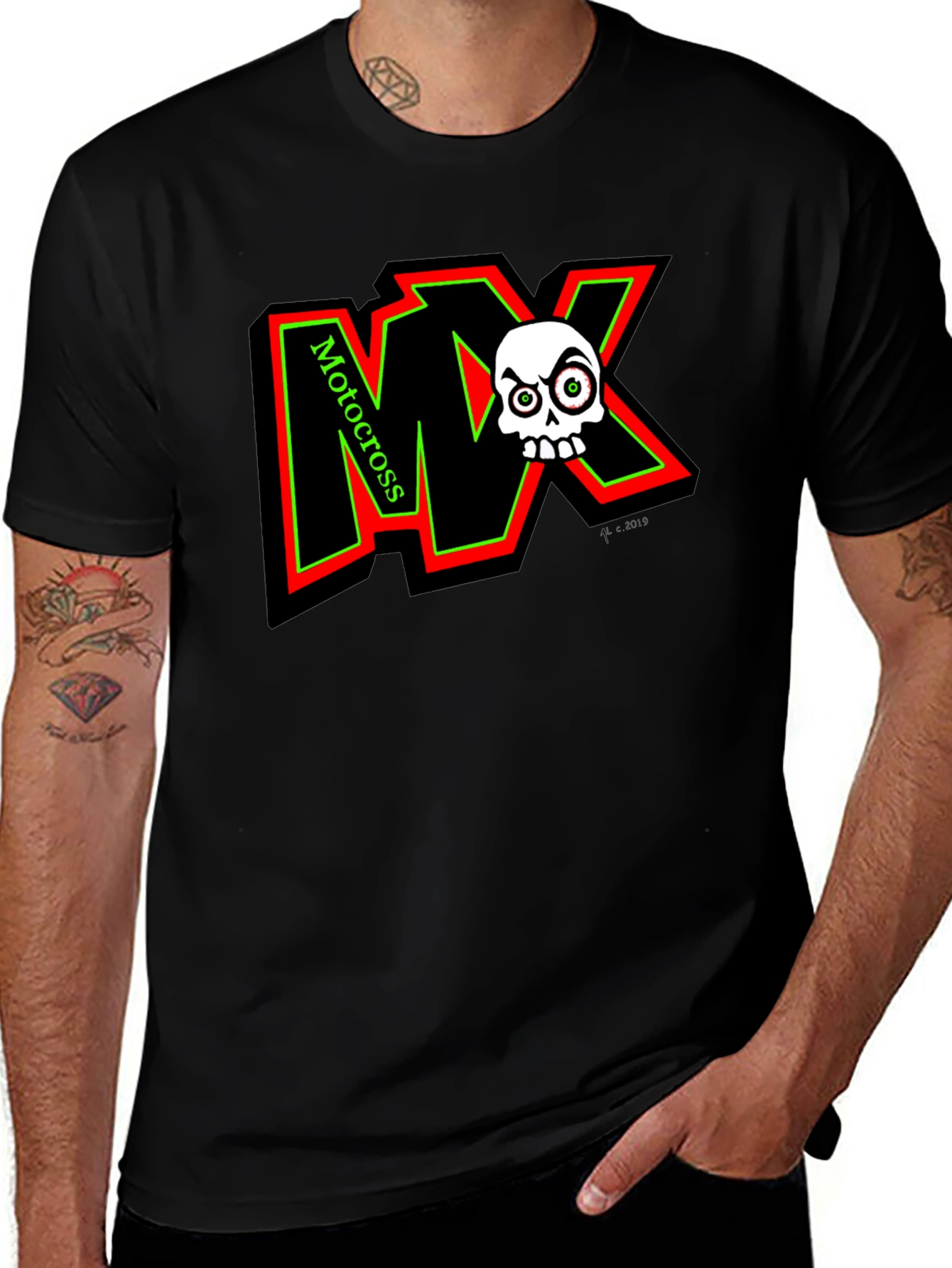 MX Motocross Skull Graphic T-Shirt