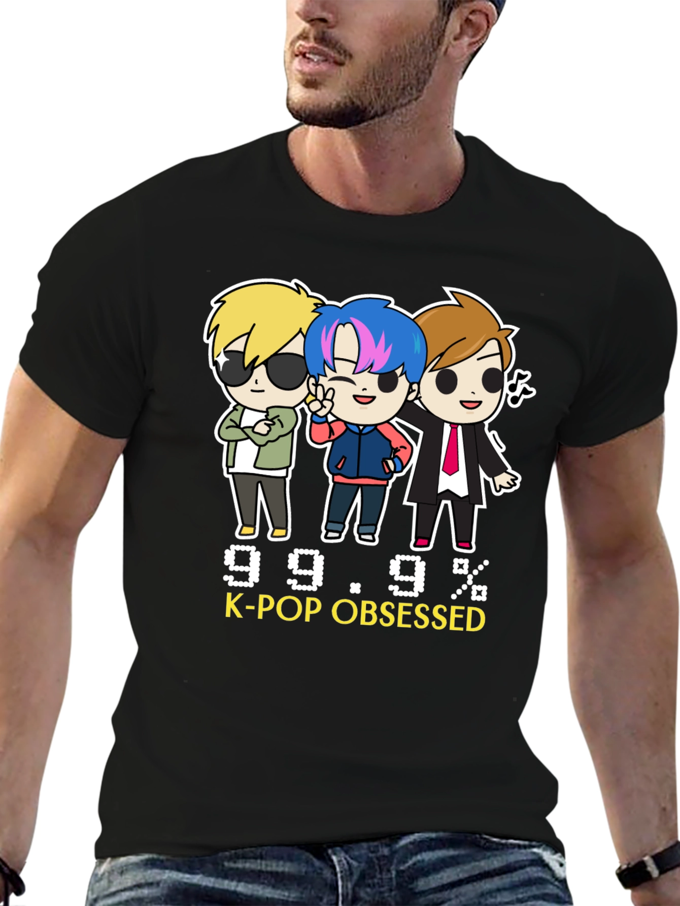 K-Pop Obsessed Black Graphic Tee