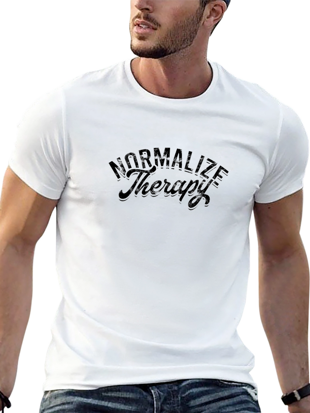 Normalize Therapy Black Graphic Tee