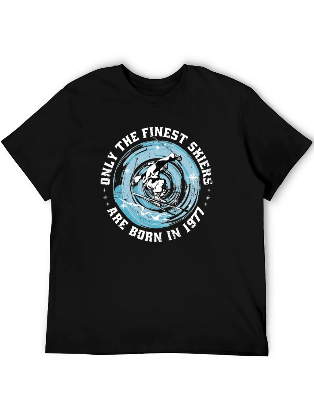 Finest Skiers Born in 1977 Black Graphic Tee