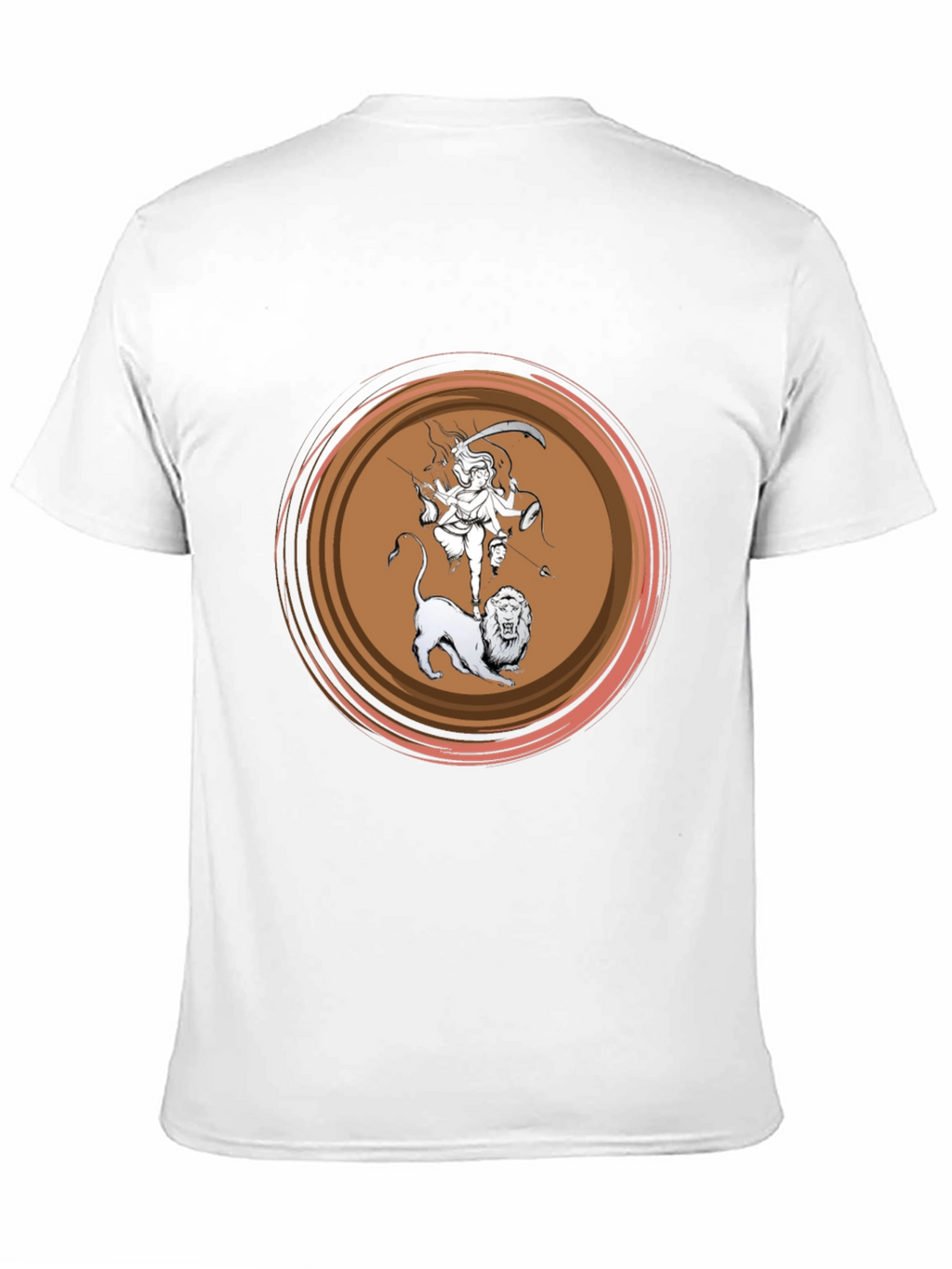 Durga Lion Graphic T-Shirt - Black Cotton Tee