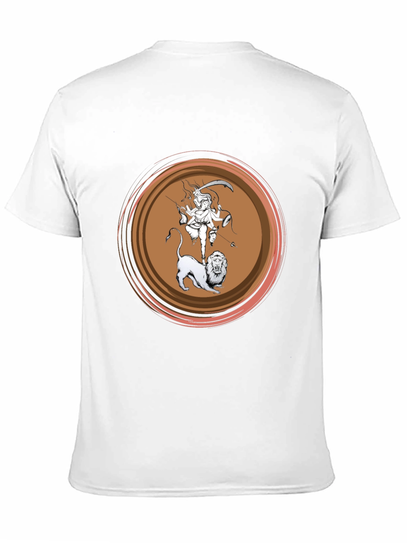 Durga Lion Graphic T-Shirt - Black Cotton Tee
