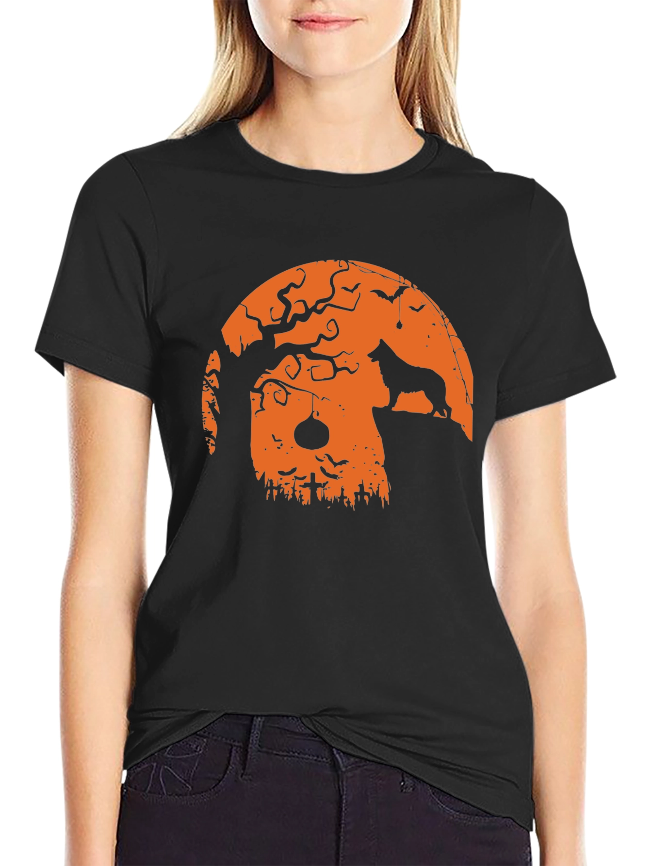 Halloween Dog Silhouette T-Shirt