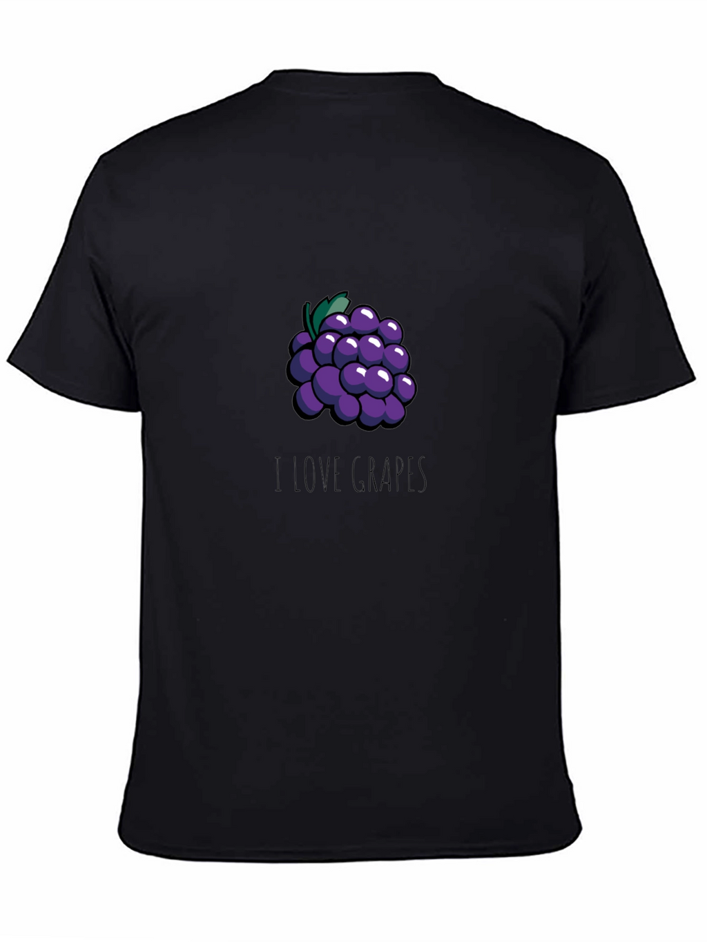 I Love Grapes Graphic T-Shirt - Casual Black Tee