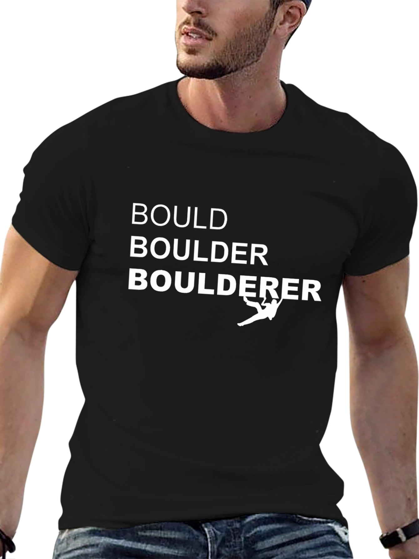 Boulderer Black T-Shirt - Rock Climbing Graphic Tee
