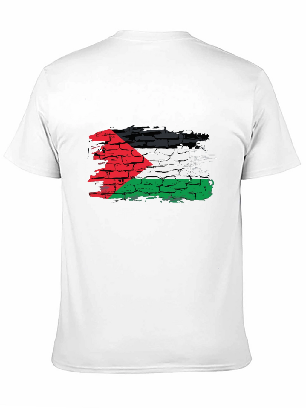 Palestine Flag Brick Wall Mens Black T-Shirt