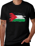 Palestine Flag Brick Wall Mens Black T-Shirt