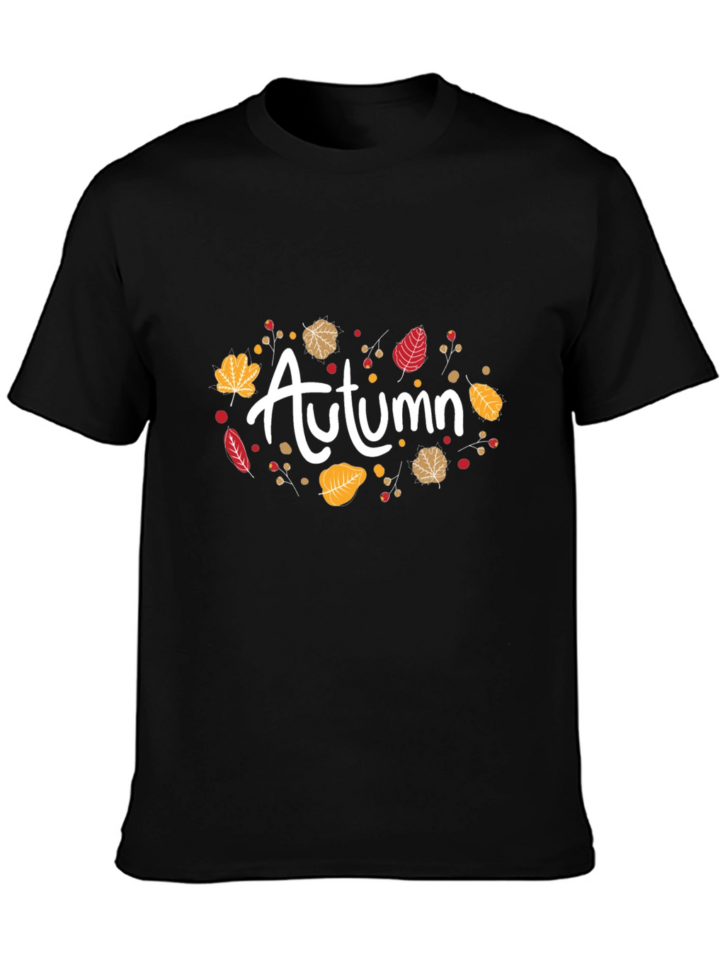 Autumn Leaves Graphic Black T-Shirt