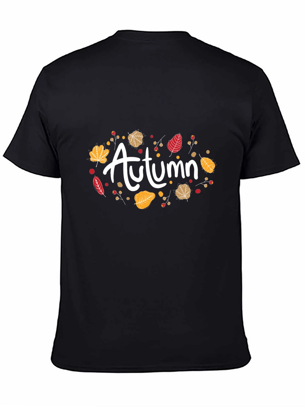 Autumn Leaves Graphic Black T-Shirt