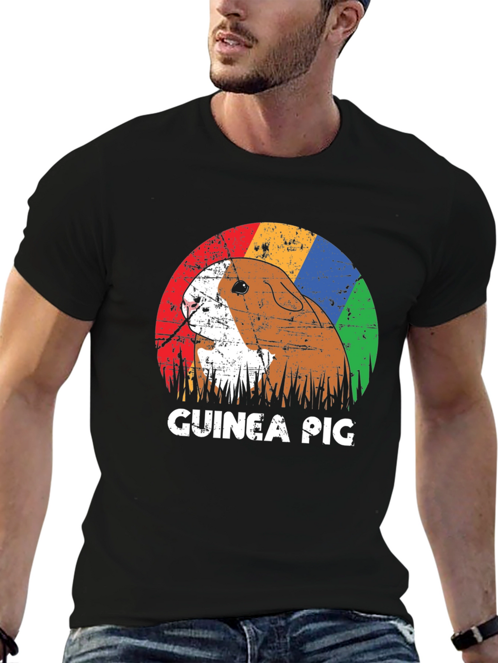 Retro Guinea Pig Graphic T-Shirt - Unisex