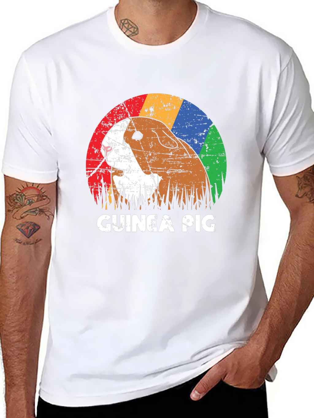 Retro Guinea Pig Graphic T-Shirt - Unisex