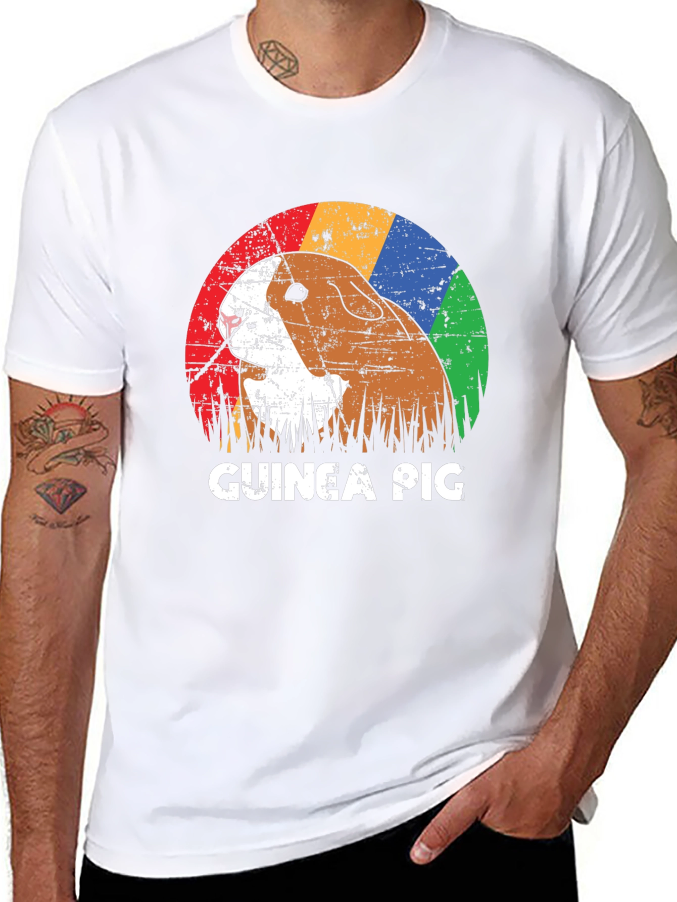 Retro Guinea Pig Graphic T-Shirt - Unisex