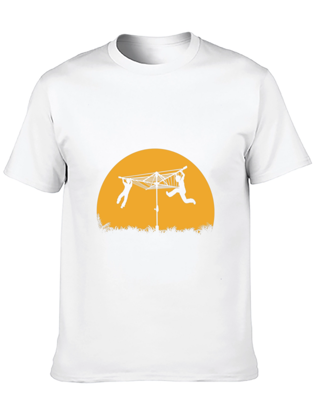 Black T-Shirt with Clothesline Silhouette