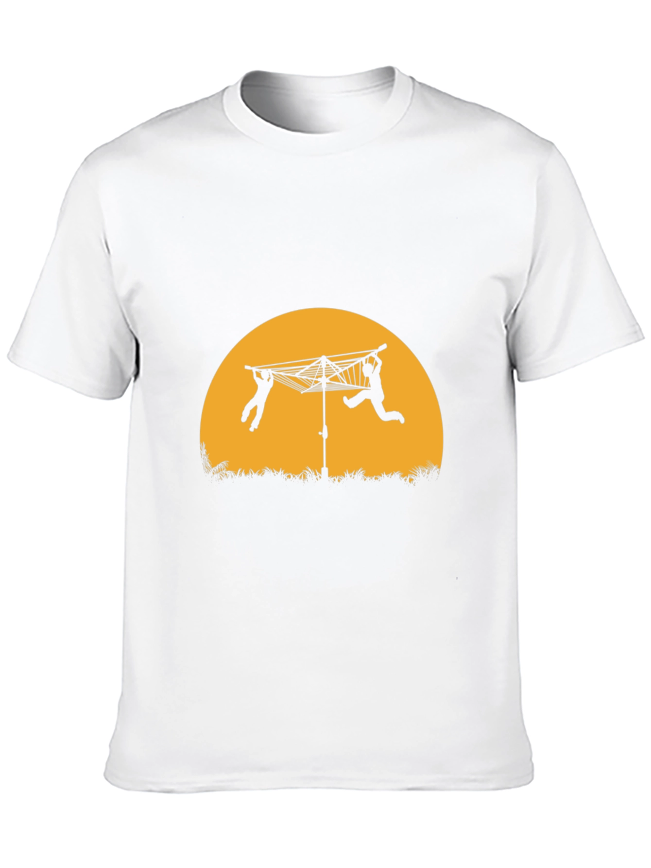 Black T-Shirt with Clothesline Silhouette