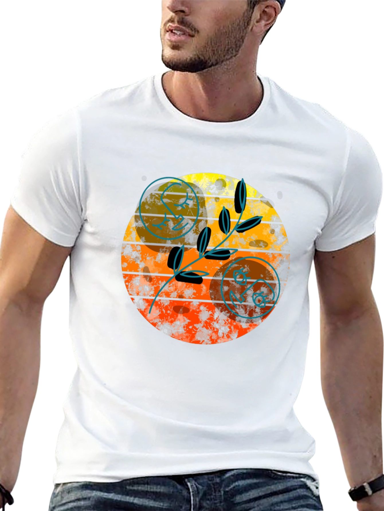 Retro Sunset Graphic Tee - Stylish Black T-Shirt
