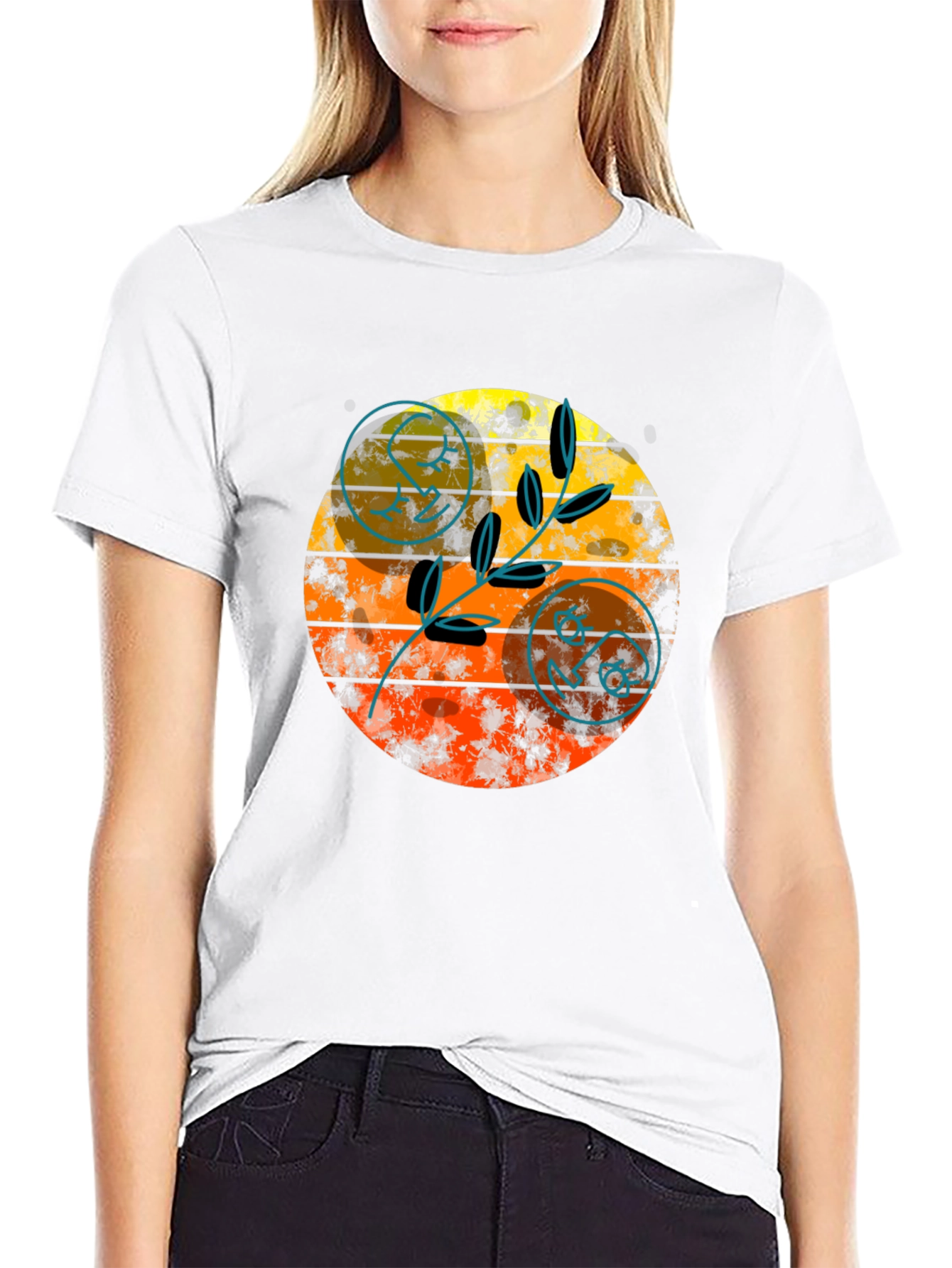 Retro Sunset Graphic Tee - Stylish Black T-Shirt