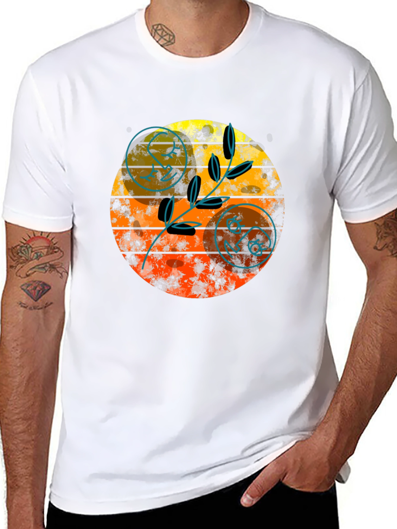 Retro Sunset Graphic Tee - Stylish Black T-Shirt
