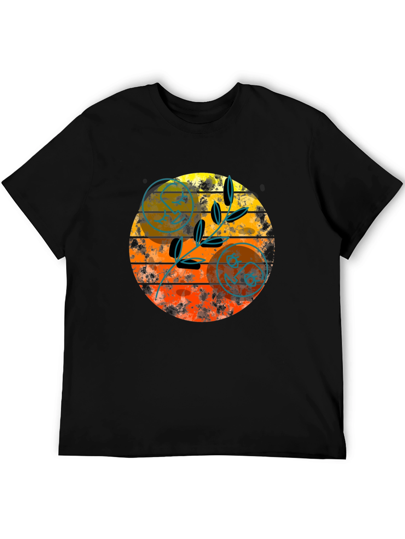 Retro Sunset Graphic Tee - Stylish Black T-Shirt