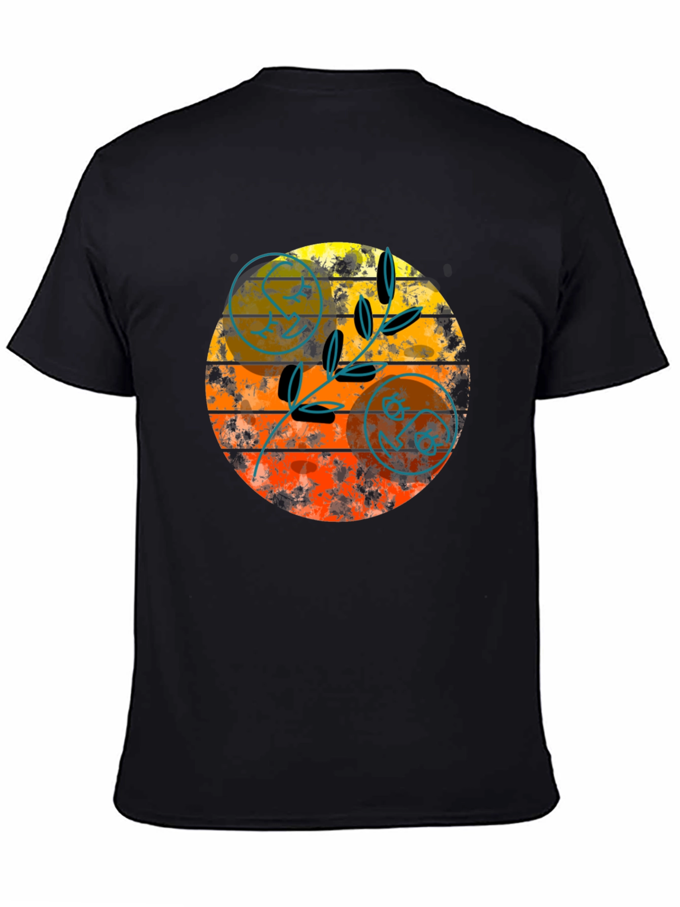 Retro Sunset Graphic Tee - Stylish Black T-Shirt