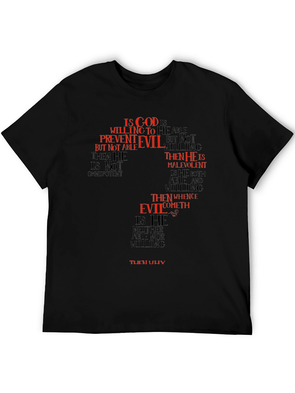 Philosophical Question Mark T-Shirt - God and Evil