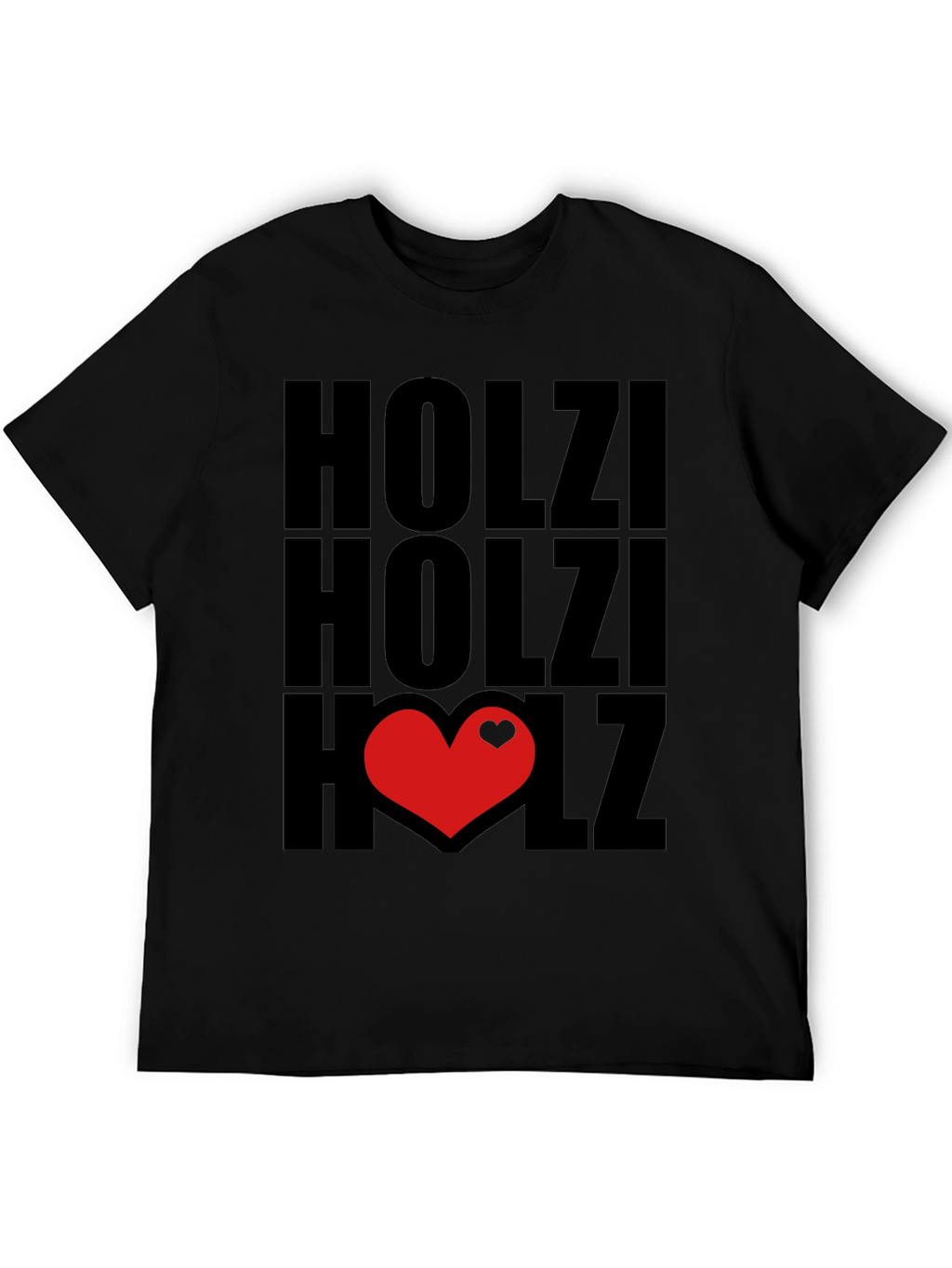 Holzi Love Heart Graphic T-Shirt - Black