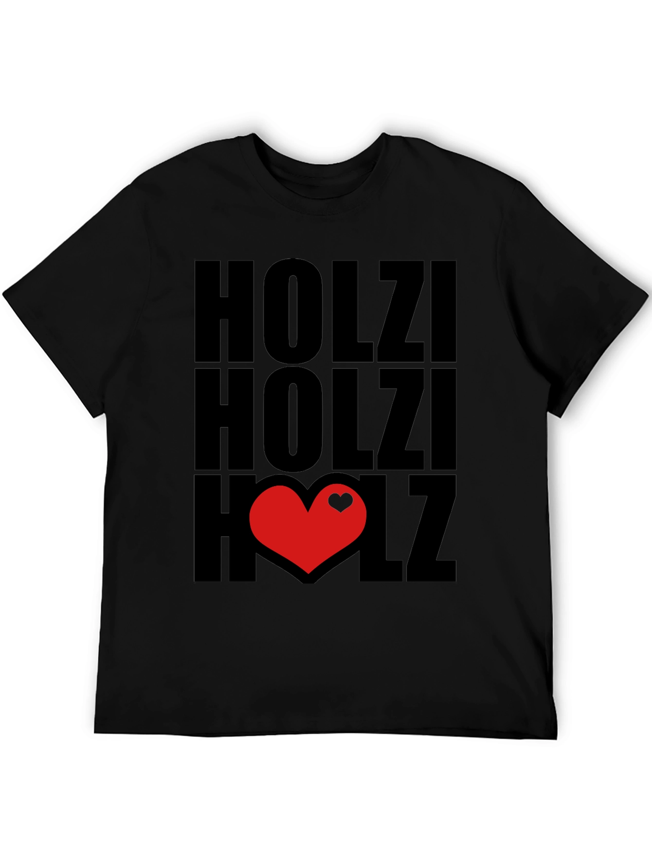 Holzi Love Heart Graphic T-Shirt - Black