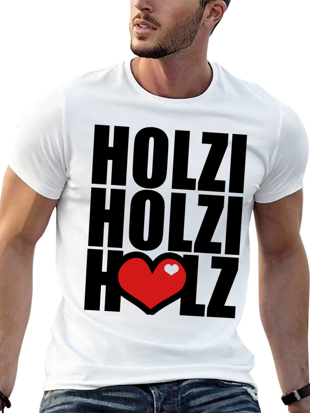 Holzi Love Heart Graphic T-Shirt - Black