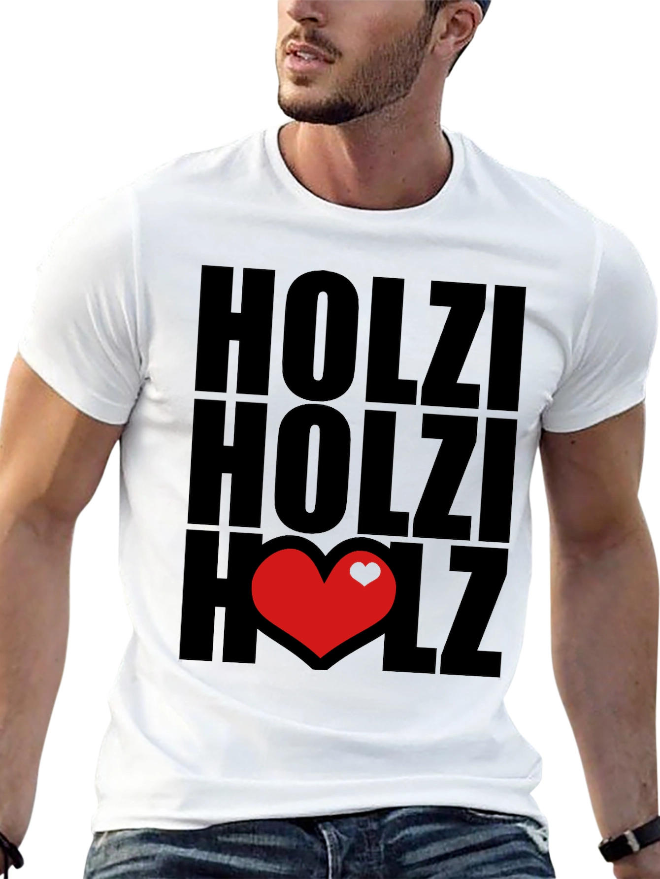 Holzi Love Heart Graphic T-Shirt - Black