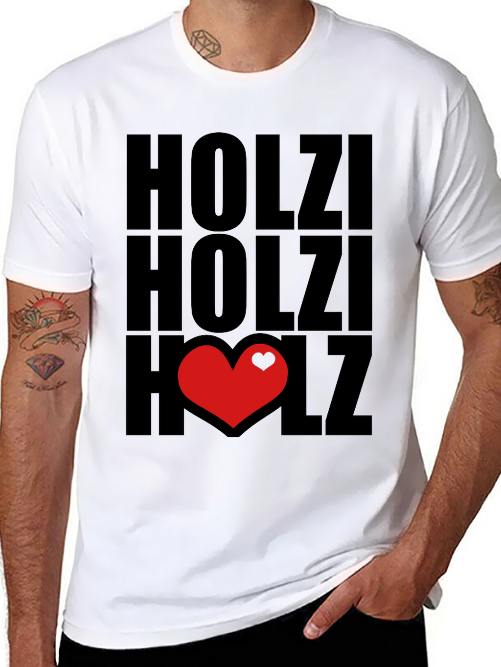 Holzi Love Heart Graphic T-Shirt - Black