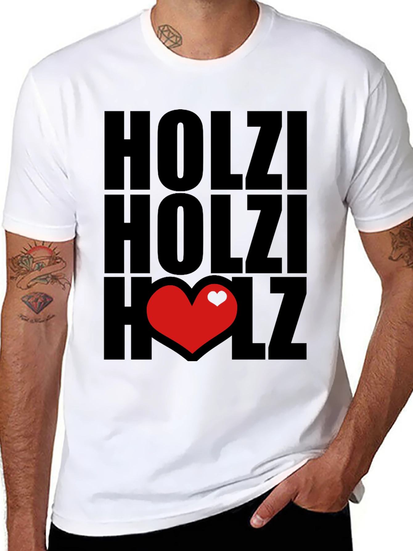 Holzi Love Heart Graphic T-Shirt - Black