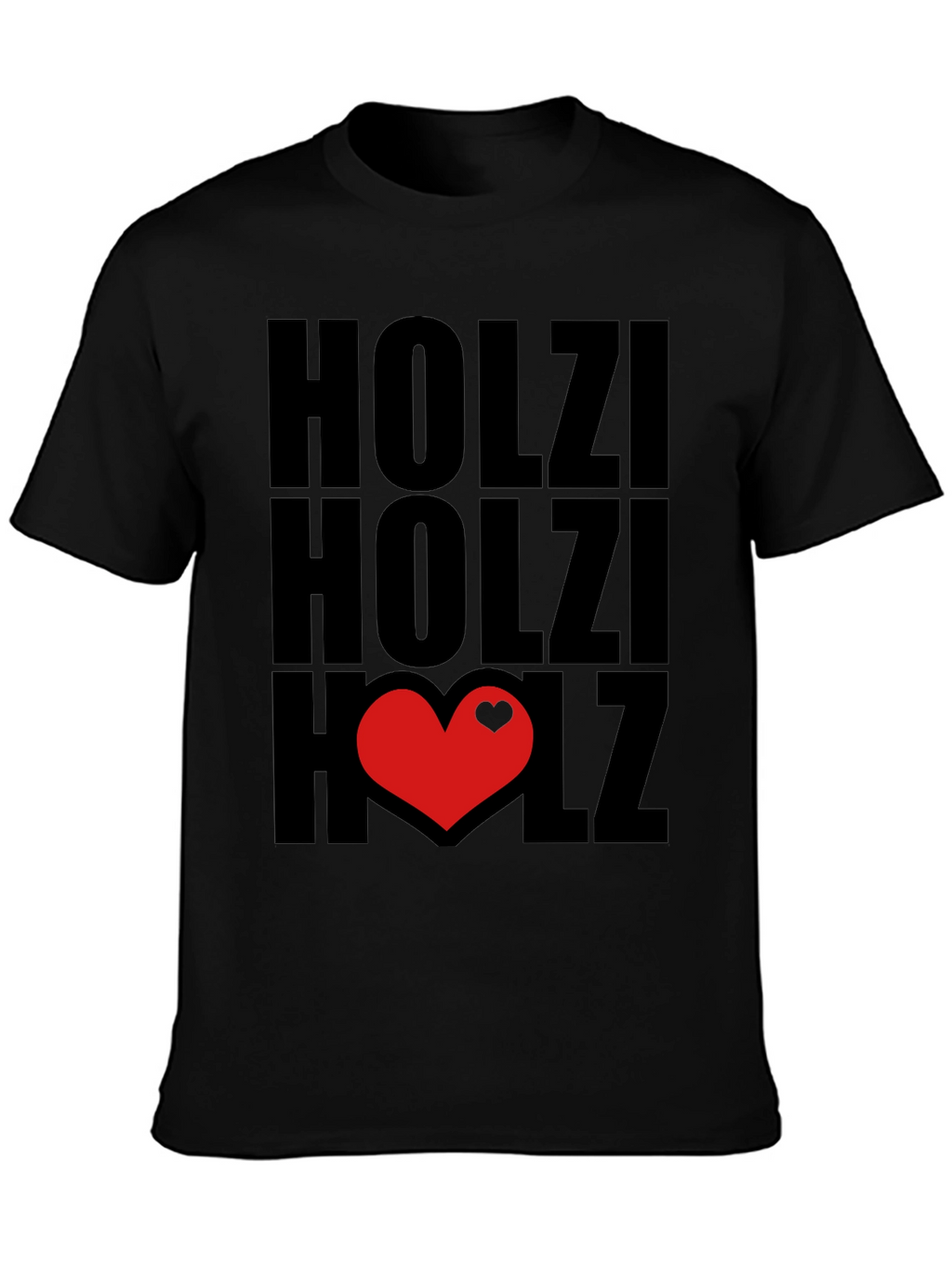 Holzi Love Heart Graphic T-Shirt - Black