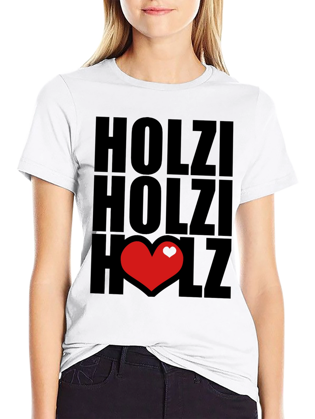 Holzi Love Heart Graphic T-Shirt - Black