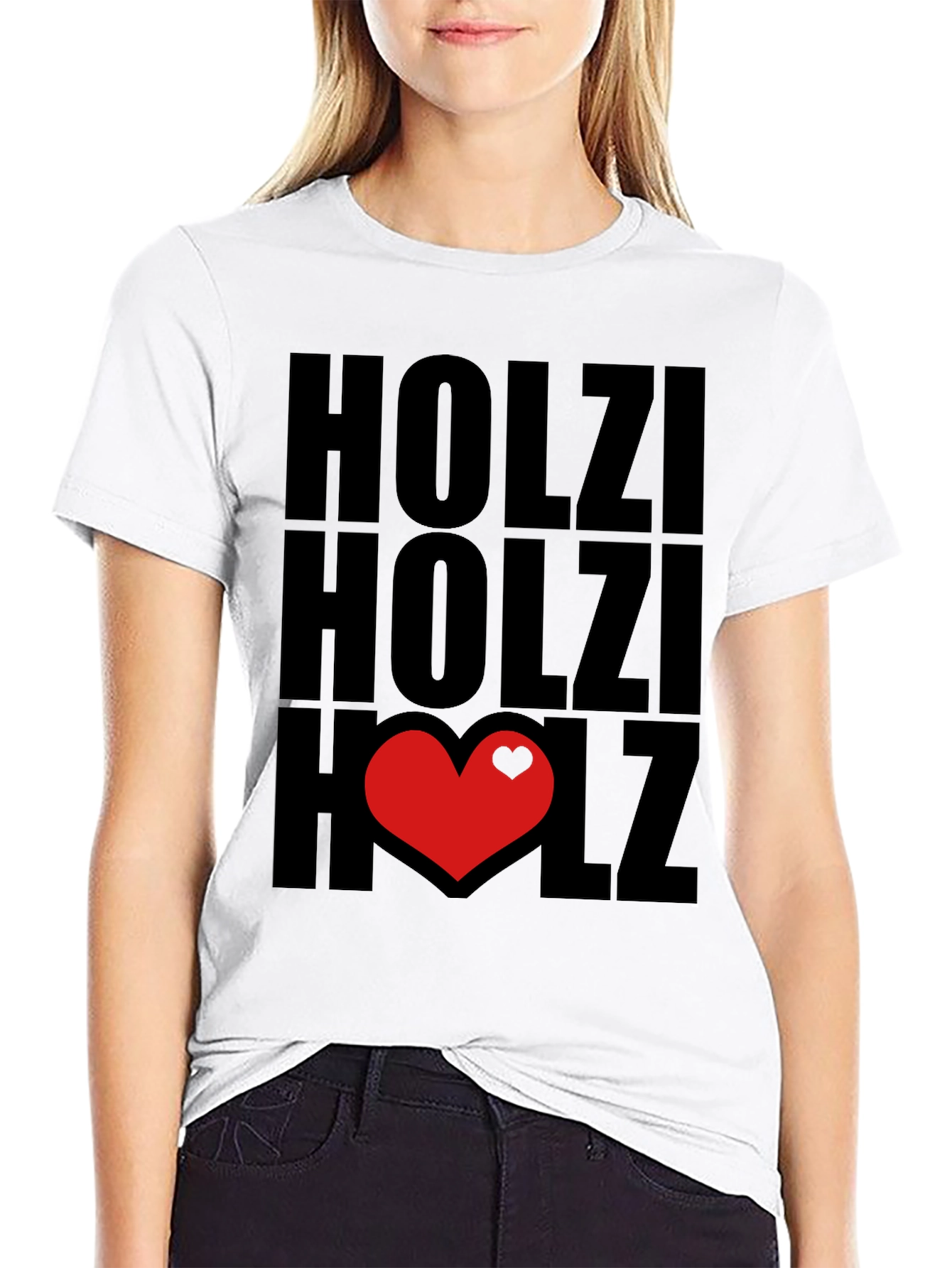 Holzi Love Heart Graphic T-Shirt - Black