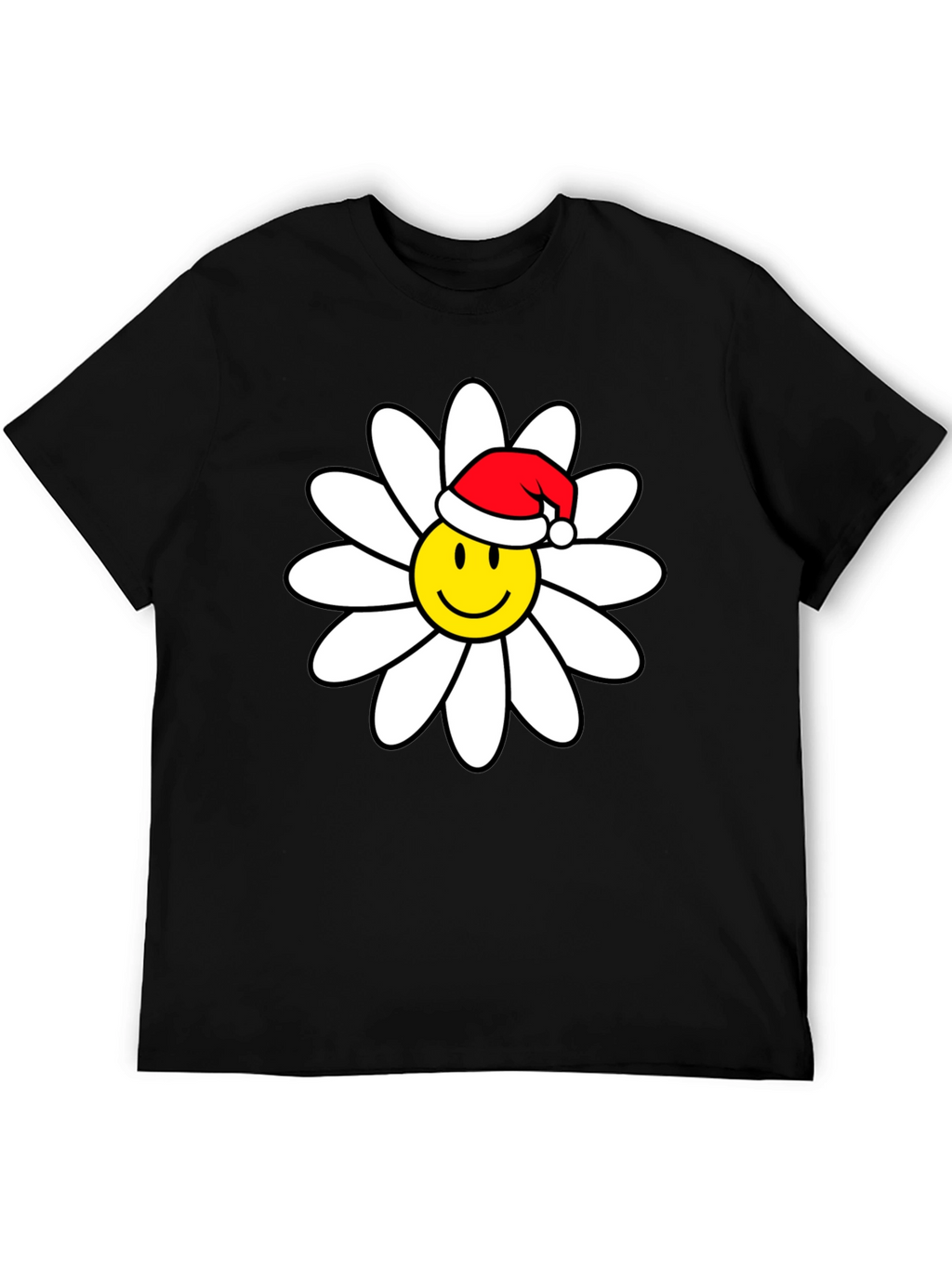 Daisy Smiley Face Santa Hat T-Shirt