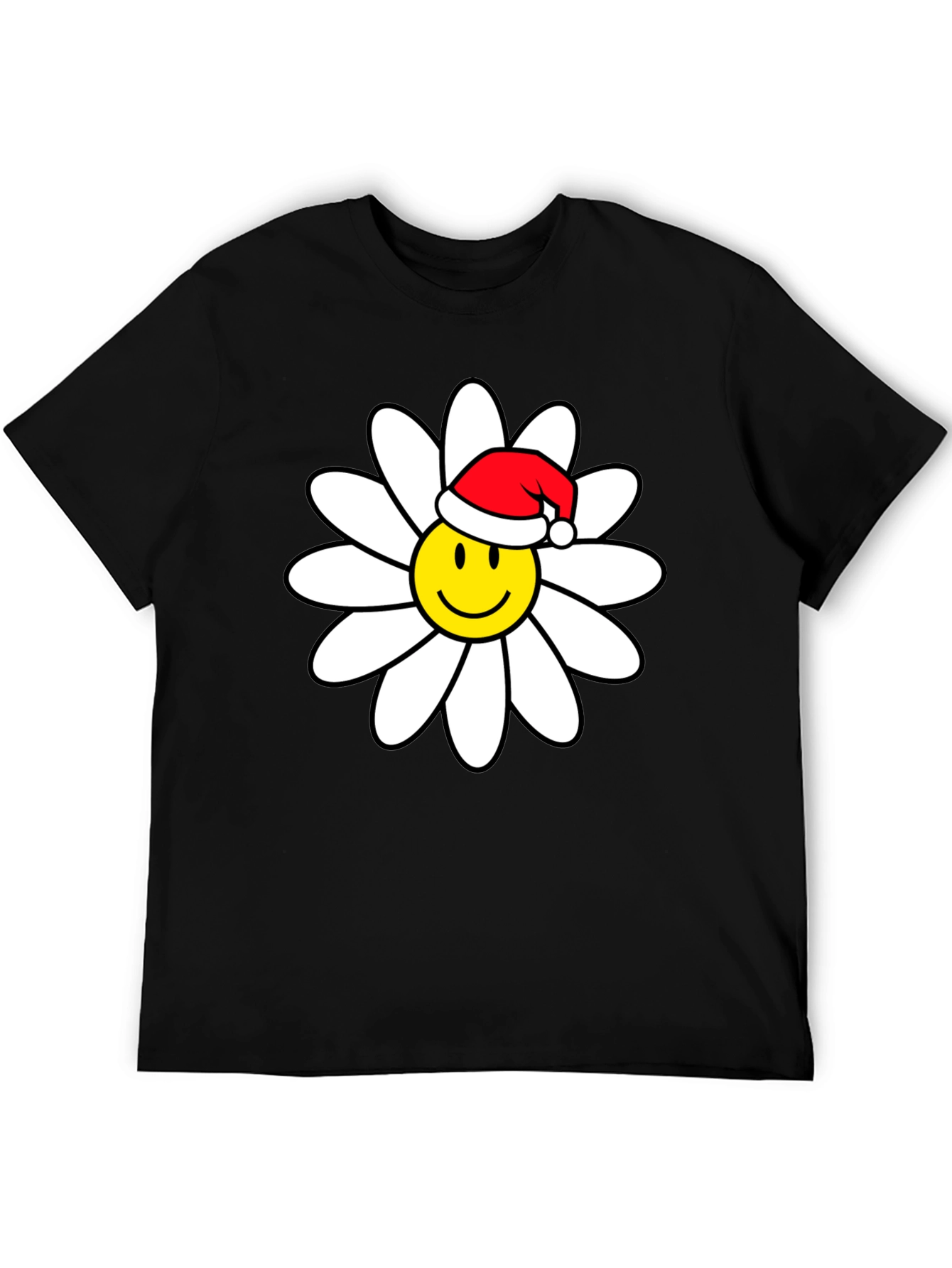 Daisy Smiley Face Santa Hat T-Shirt