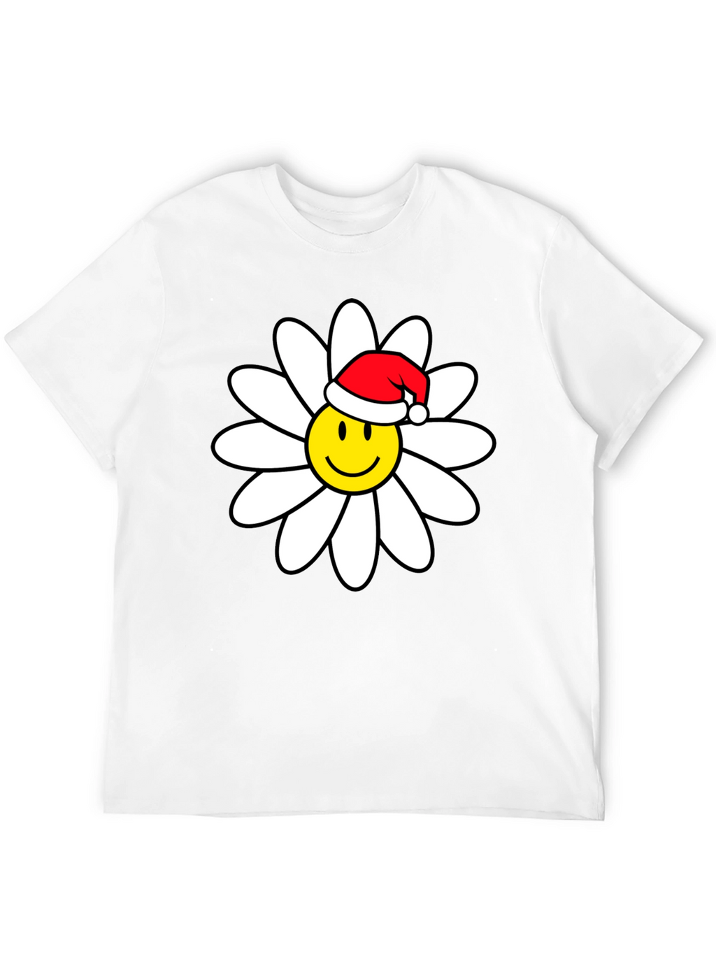 Daisy Smiley Face Santa Hat T-Shirt