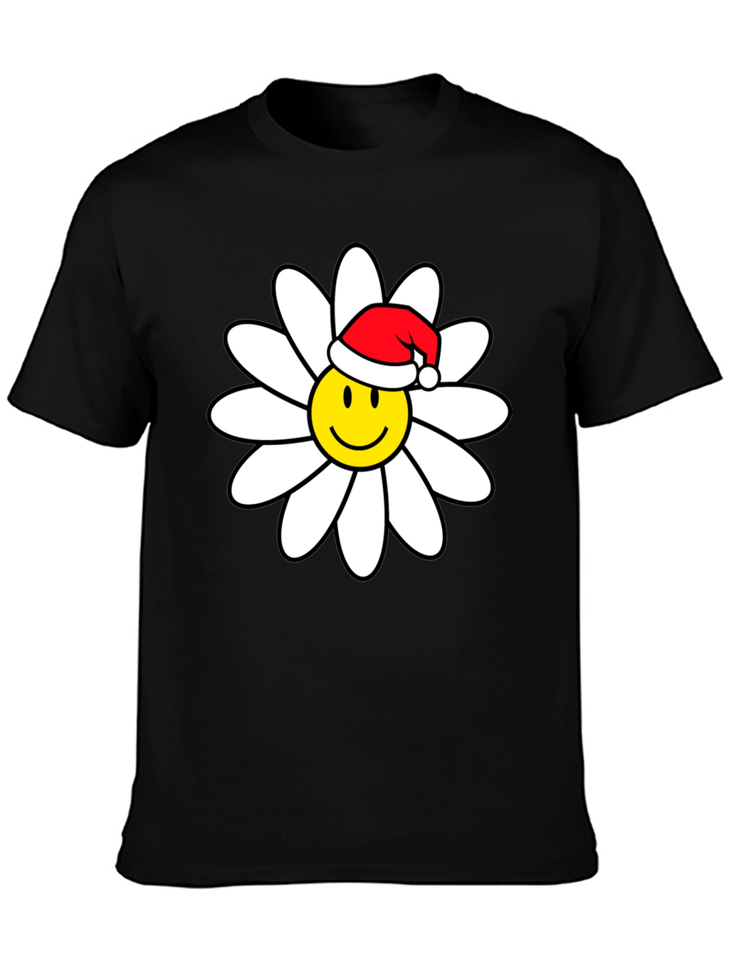 Daisy Smiley Face Santa Hat T-Shirt