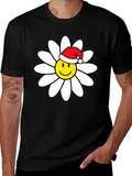 Daisy Smiley Face Santa Hat T-Shirt