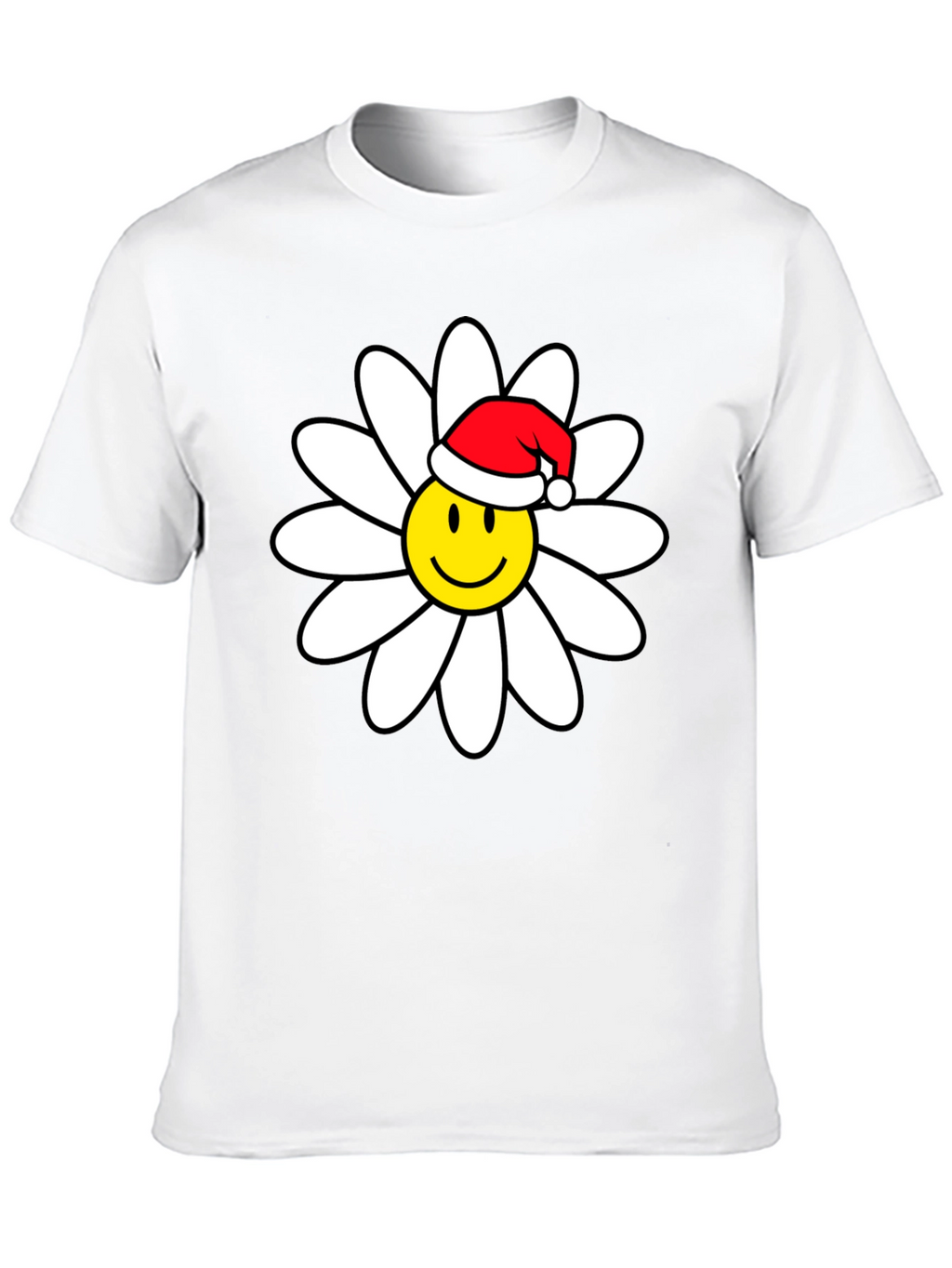 Daisy Smiley Face Santa Hat T-Shirt