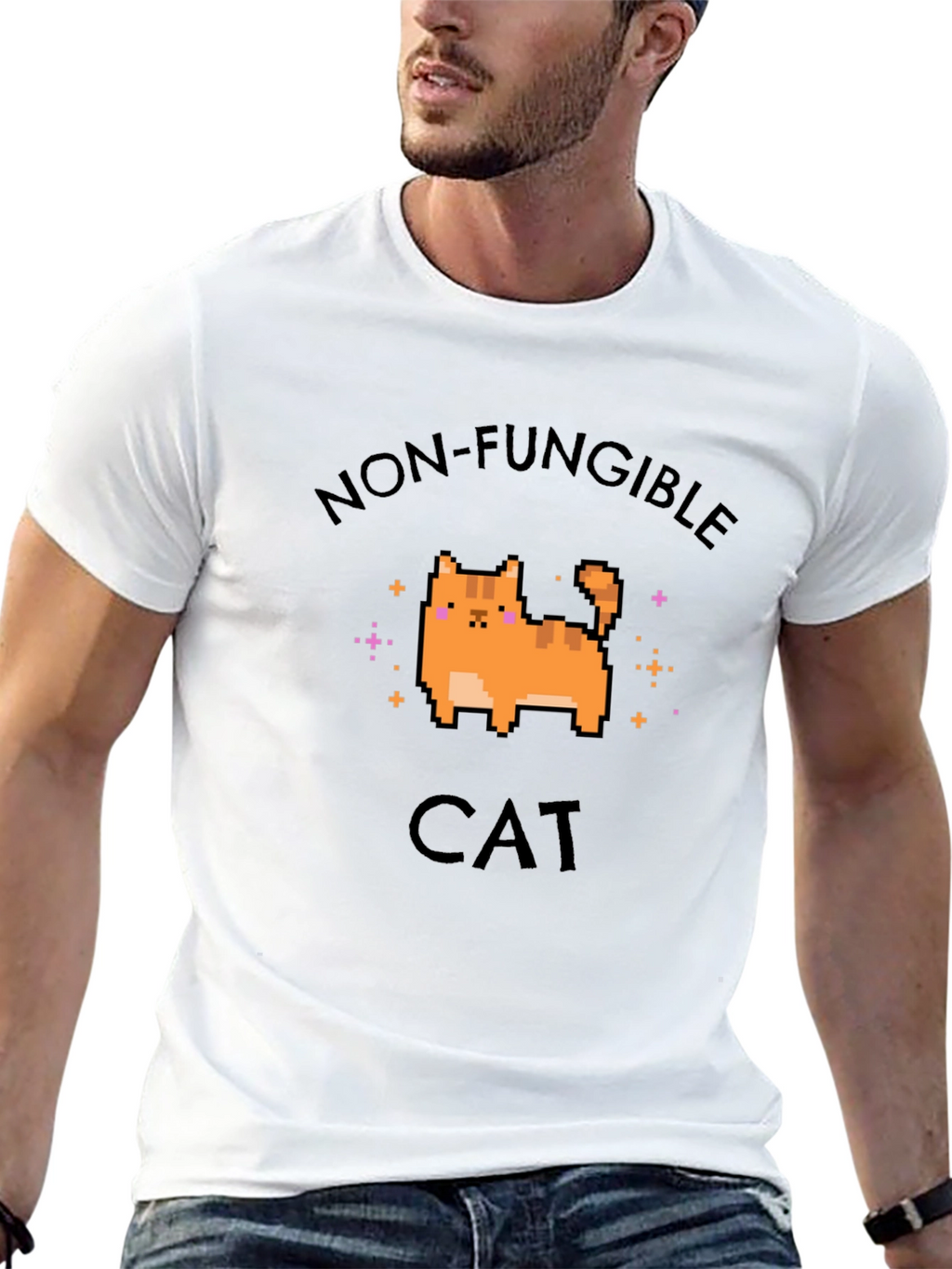 Non-Fungible Cat Graphic T-Shirt